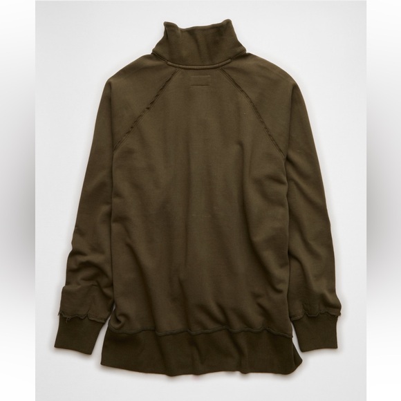 American Eagle EUC Big Hug Henley Sweatshirt Size Small in Olive - Picture 6 of 13